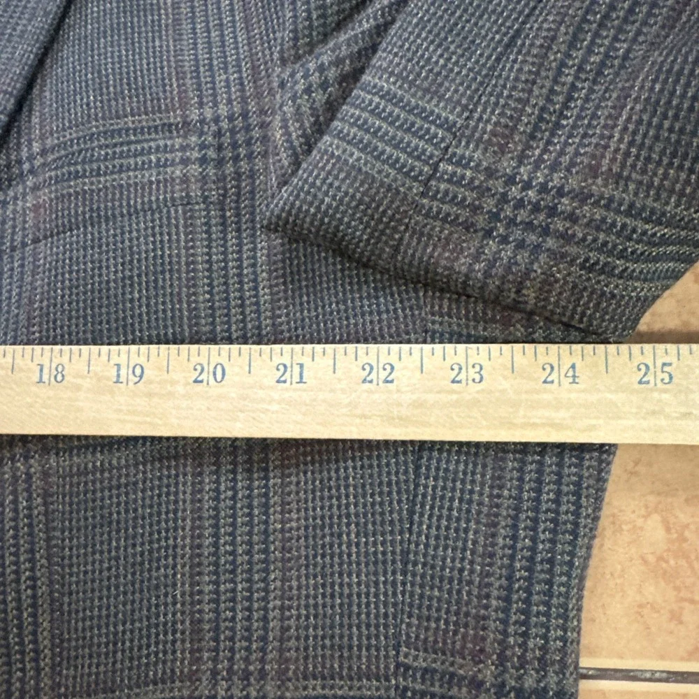 Jos A Bank Brown Glen‎ Plaid 100% Wool Sport Coat Jacket Blazer Sz 46XL Flannel
